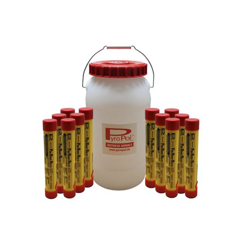 Botiquín de emergencia para barcos : navegación de altamar (luces de mano, fumígenos de mano, cohetes de emergencia) - 2-1308800 - PyroPol GmbH