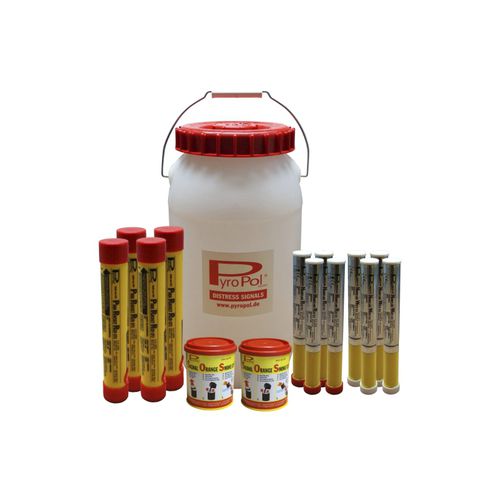 Botiquín de emergencia para barcos : navegación costera (luces de mano, fumígenos de mano, cohetes de emergencia) - 2-1308600 - PyroPol GmbH