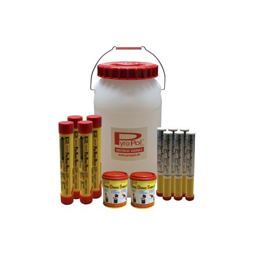 Botiquín de emergencia para barcos : navegación costera (luces de mano, fumígenos de mano, cohetes de emergencia) - 2-1308700 - PyroPol GmbH