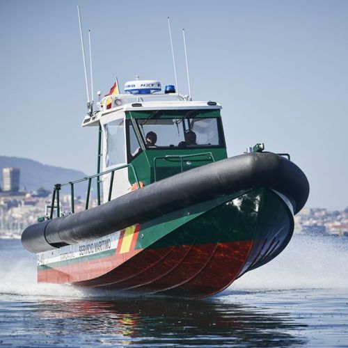 Barco profesional barco de vigilancia - RAL 1100 - AISTER ALUMINIUM SHIPYARD - fueraborda / de aluminio