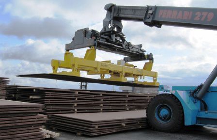 Spreader para reach-stacker - HEPPENSTALL - para contenedores / con módulo magnético