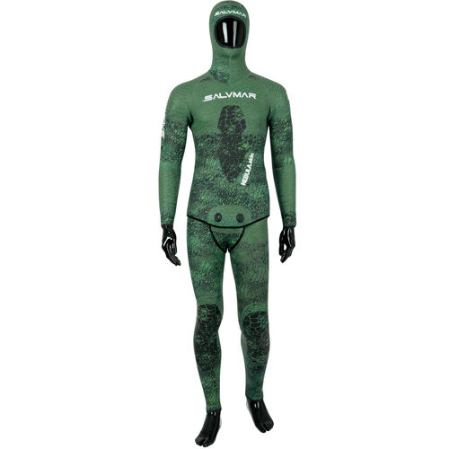 Traje húmedo para pesca submarina - NEBULA GREEN - SALVIMAR s.r.l. - con capucha / de dos piezas / 5.5 mm