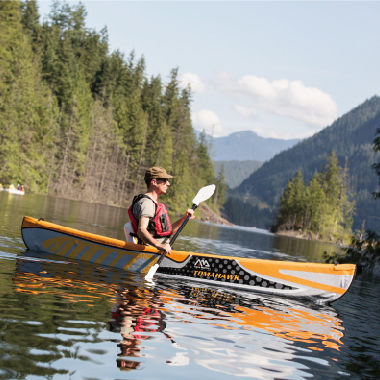 Kayak sit-on-top - TOMAHAWK - aquamarina - hinchable / de recreo / para adulto
