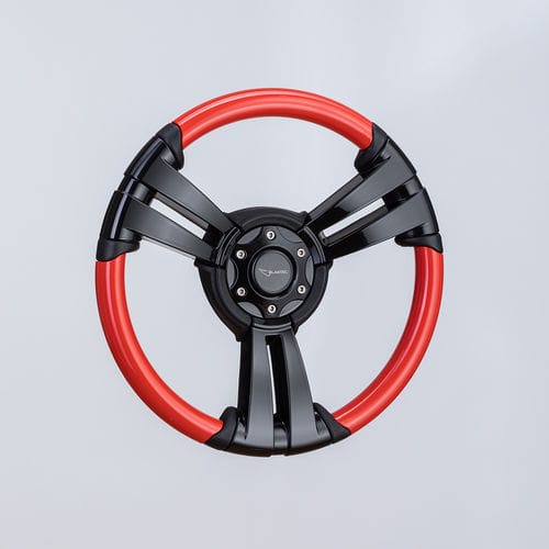 Volante para barco de motor barnizado con poliuretano - SW0029V1 blk/red - Volantec OOD - de aluminio / racing / de diseño