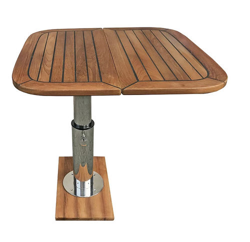 Mesa para barco - June T - Mia Marin - plegable / ajustable / de teca