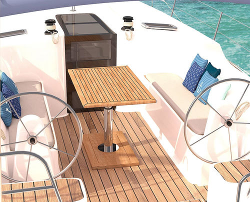 Mesa para barco - Ruby T - Mia Marin - ajustable / de teca