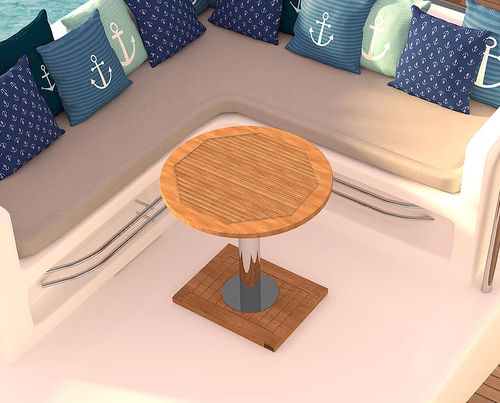 Mesa para barco - Opal T - Mia Marin - ajustable / de teca