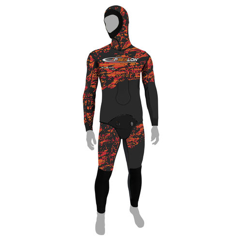 Traje húmedo para pesca submarina - Red fusion - EPSEALON - de manga larga / con capucha / de dos piezas
