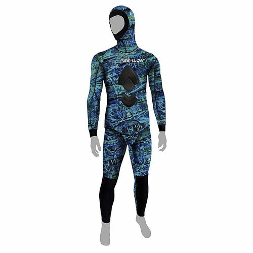 Traje húmedo para pesca submarina - Blue Fusion - EPSEALON - de manga larga / con capucha / de dos piezas