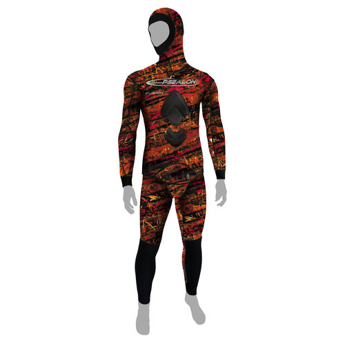 Traje húmedo para pesca submarina - Red Fusion - EPSEALON - de manga larga / con capucha / de dos piezas