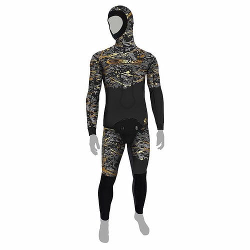 Traje húmedo para pesca submarina - Fusion Skin SD - EPSEALON - de manga larga / con capucha / de dos piezas