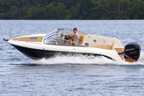 Cabin-cruiser fueraborda - Day Cruiser 720 - Atlantic Marine - bimotor / casco de planeo / open