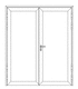puerta para buque / con bisagra lateral / doble / interior
