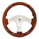 volante para barco de motor de acero inoxidable / de teca / de caoba / tradicional