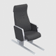 asiento para barcos de transporte de pasajeros / con reposabrazos / 1 plaza / negro
