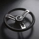 volante para barco de motor de acero inoxidable / forro de cuero / racing / 3 radios