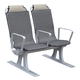 asiento para buque de pasajeros / con reposabrazos / respaldo alto / 2 plazas