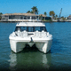 barco cabinado catamarán / fueraborda / con hard-top / de deporte