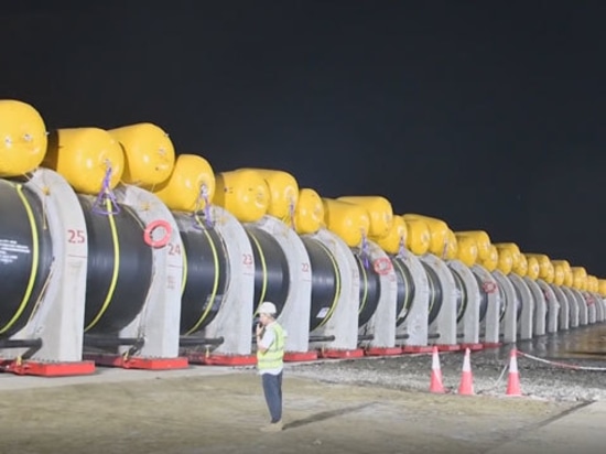 La tubería se lanza con bolsas de aire