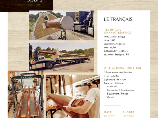 Artesanía tradicional: Woodspars restaura el aparejo de la barca de tres palos "Le Français"