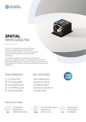 Spatial Datasheet