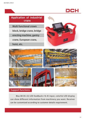 DCH Radio Remote Control for Industrial Cranes Application