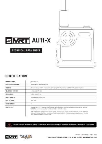 sMRT AU11-X Technical Data Sheet