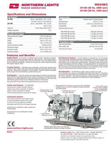 M944W3 Specification Sheet