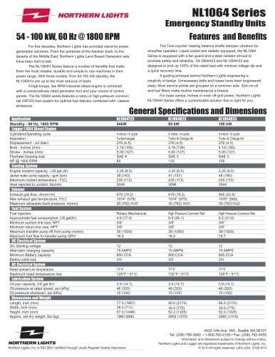 NL1064 Series Specification Sheet