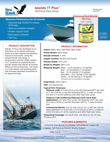 Islands 77 Plus™ Technical Data Sheet_2019