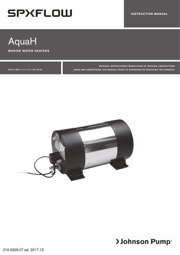 AquaH Marine Water Heater manual EN, DE, ES, FR, IT, SV