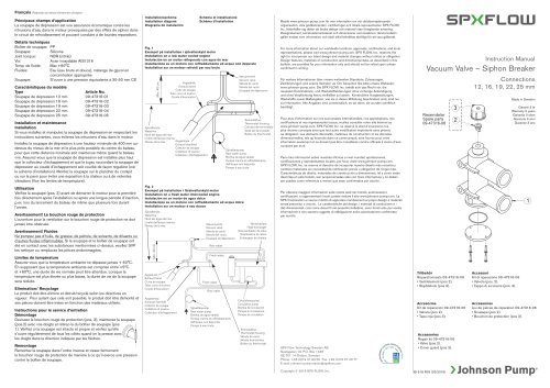 Vacuum Valve – Siphon Breaker manual ‖ EN, DE, ES, FR, IT, SV