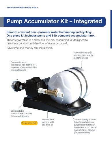 Whale Accumulator Pump and Tank Kit