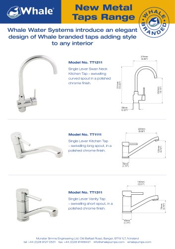 Whale Metal Tap Range