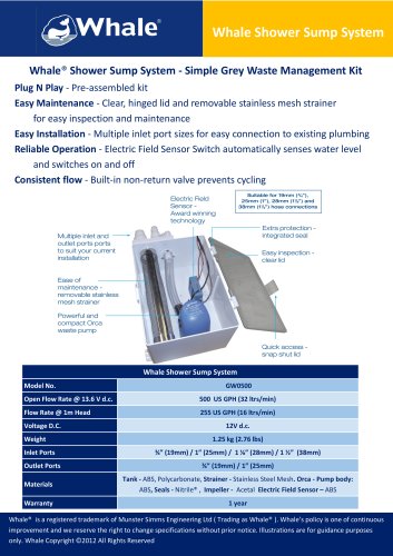 Whale Shower Sump System