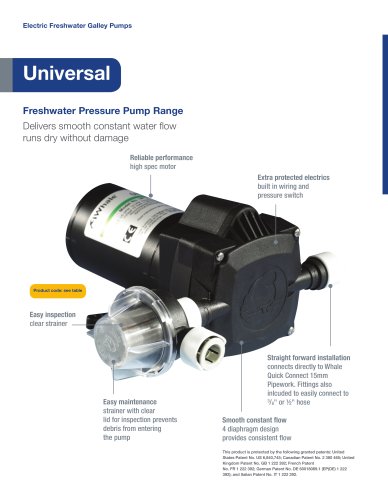 Whale Universal Pressure Pump Range