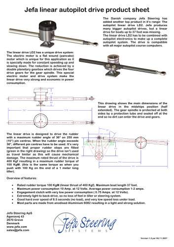 Jefa linear autopilot drive product sheet