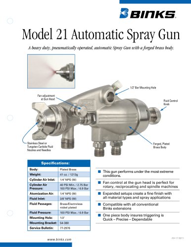 Model 21 Automatic Spray Gun