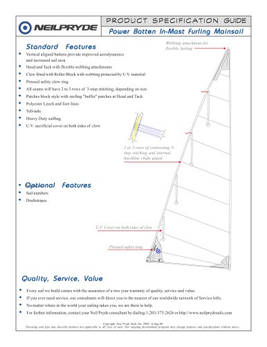 Cruise - PBF Vertical Battened Furling Mainsail