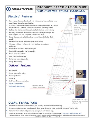 Performance Cruise Mainsails