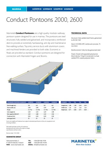 Conduct Pontoons 2000, 2600