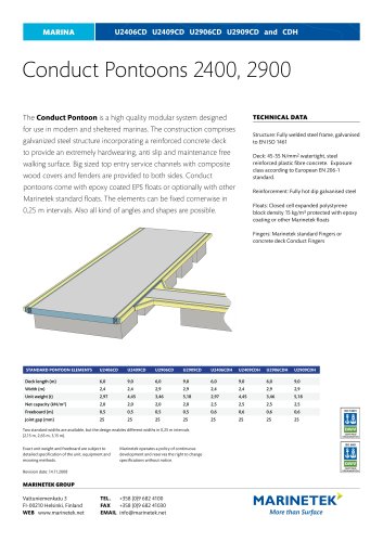 Conduct Pontoons 2400, 2900