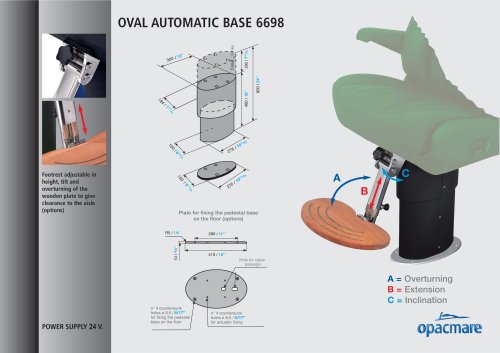 AUTOMATIC pedestal base model 6698