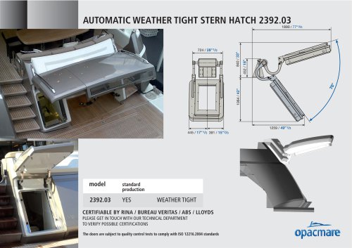 Automatic stern port model 2392.03