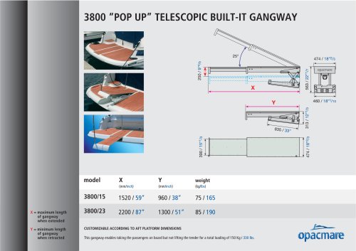 passerelle Popup model 3800