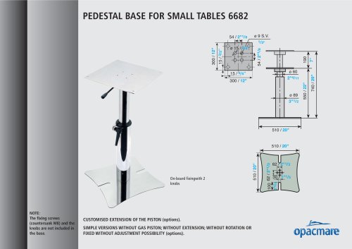 table bases model 6682