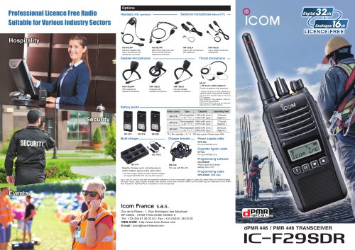 Leaflet IC-F29SDR licence free radio