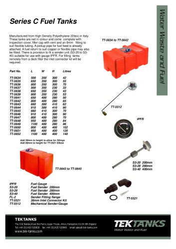 Tek-Tanks Catalogue