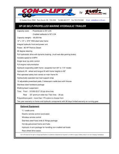 SP-30 SELF-PROPELLED MARINE HYDRAULIC TRAILER