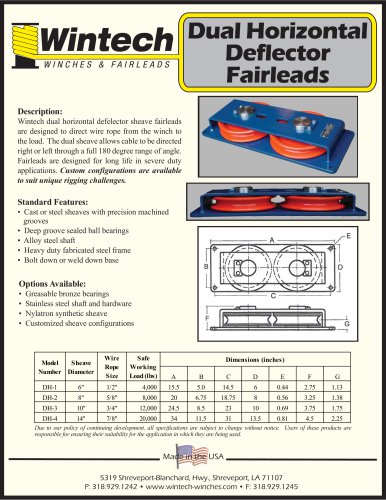 Dual Horizontal Deflector Fairleads